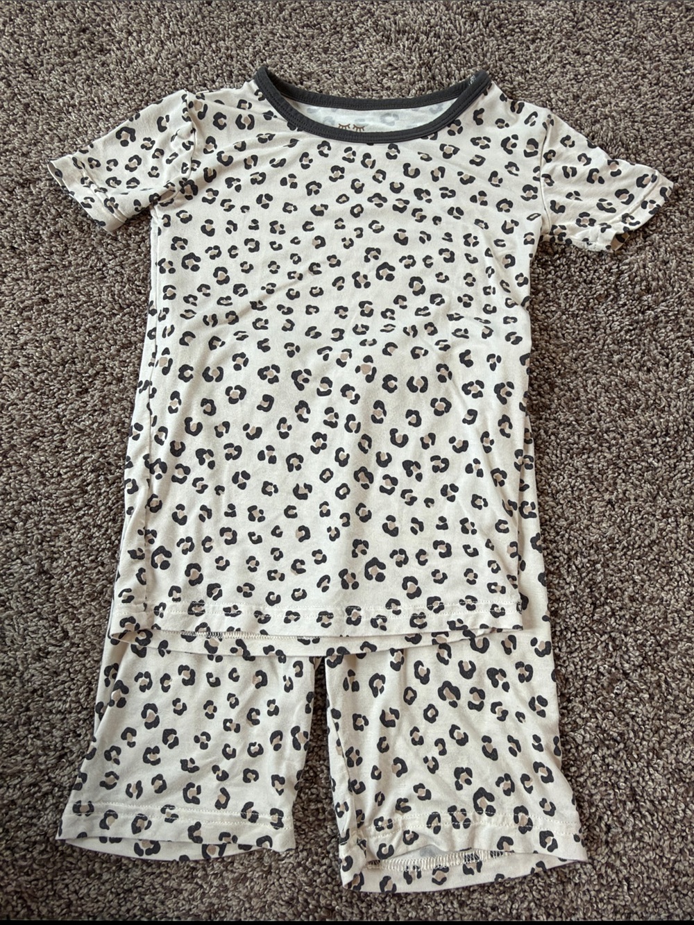 Little Sleepies White and Black Leopard Short-Sleeve Pajama Set